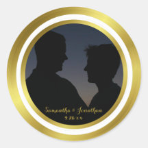 Fiançailles Mariage photo Elegant Gold Foil