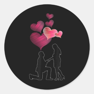 Sticker Rond Fiançailles - Voulez-Vous Me Marier _ Proposer Fia