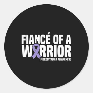 Sticker Rond Fiance D'Un Guerrier Sensibilisation À La Fibromya