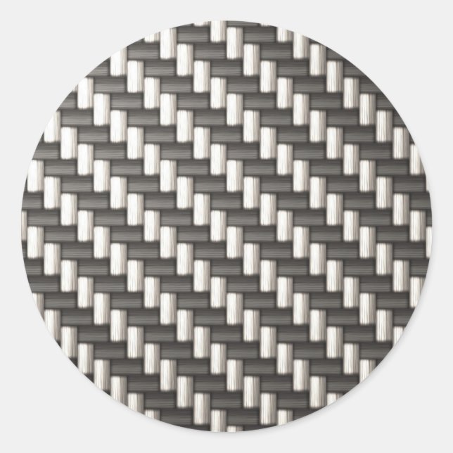 Sticker Rond Fibre réfléchissante de carbone texturée (Devant)
