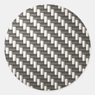 Sticker Rond Fibre réfléchissante de carbone texturée