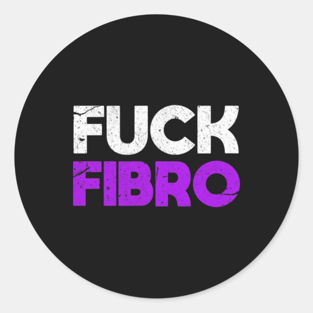 Sticker Rond Fibro Fibromyalgie Fibromyositis Grun de douleur c (Devant)