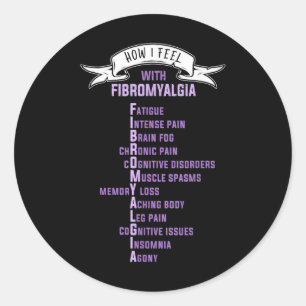 Sticker Rond Fibromyalgie Spoonie & Fibro Sensibilisation C
