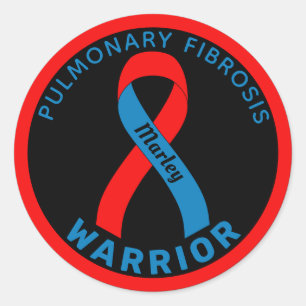 Sticker Rond Fibrose pulmonaire Guerrier Ruban Noir