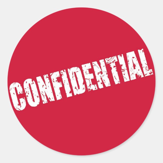 Sticker Rond Fichier confidentiel rouge (Devant)