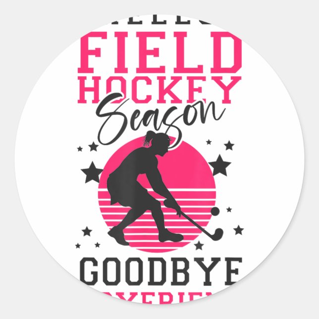 Sticker Rond Field Hockey Hello Field Hockey Season Good_1  (Devant)