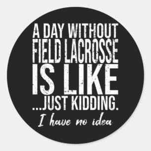 Sticker Rond Field Lacrosse drôle cadeau sportif