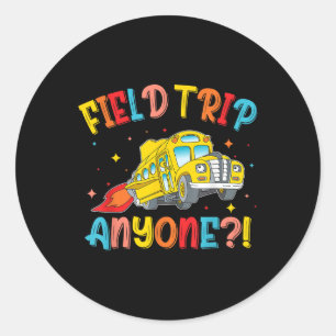 Sticker Rond Field Trip N'Importe Qui Voyage À L'École Field Da
