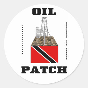 Sticker Rond Fields D'Huile Trinité-Et-Tobago, Sticker, Pétrole