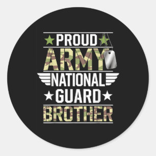 Sticker Rond Fier Armée de la Garde nationale Frère Anciens Com