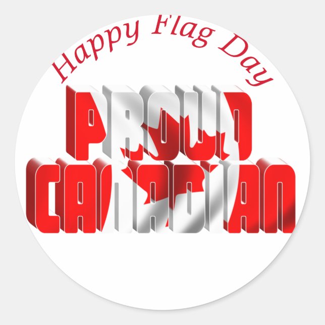 Sticker Rond Fier Canadien - Jour du drapeau du Canada (Devant)