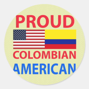 Sticker Rond Fier Colombien Américain