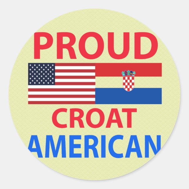 Sticker Rond Fier Croat Américain (Devant)