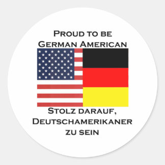 Sticker Rond Fier d'être Allemand Américain