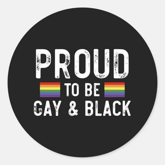 Sticker Rond Fier d'être gay et Mois de la fierté noire 2025 (Devant)