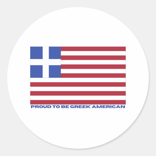 STICKER ROND FIER D'ÊTRE GRECQUE AMÉRICAIN ! (Devant)