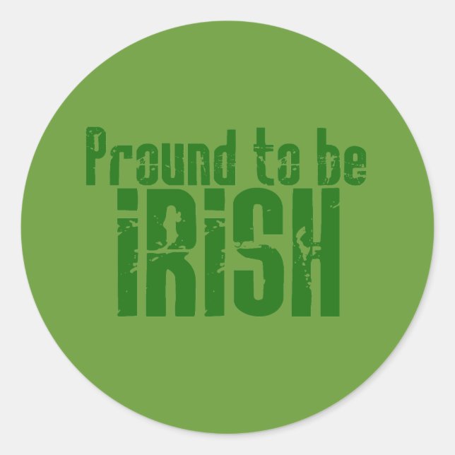 Sticker Rond Fier d'être irlandais (Devant)