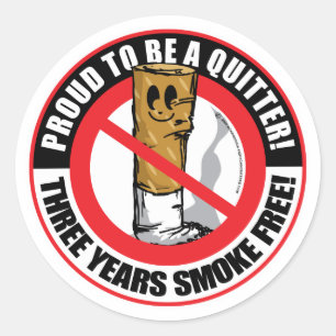 Sticker Rond Fier D'Être Un Quitter 3 Ans