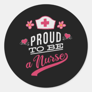 Sticker Rond Fier d'être une infirmière