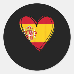 Sticker Rond Fier garçon espagnol fille tante papa maman drapea