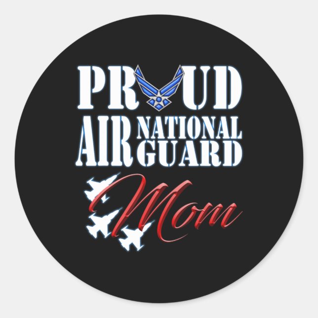 Sticker Rond Fier Garde Aérienne Nationale Maman Chemise Air Fo (Devant)