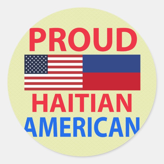 Sticker Rond Fier Haïtien Américain (Devant)