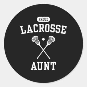 Sticker Rond Fier Lacrosse Tante Cool Lacrosse Joueur Tante Fu