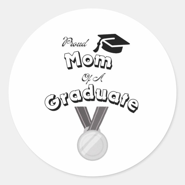 Sticker Rond Fier maman d'un diplômé (Devant)