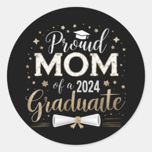 Sticker Rond Fier Maman D'Un Diplômé De La Classe Supérieure 20