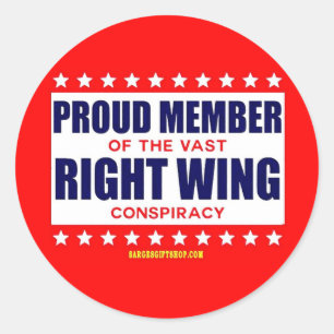 STICKER ROND FIER MEMBRE DE LA VASTE CONSPIRATIE DE DROITE