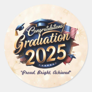 Sticker Rond "Fier moment universitaire"