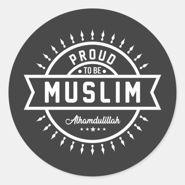 Sticker Rond Fier musulman (Devant)