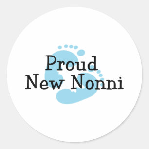 Sticker Rond Fier Nonni Baby Boy Empreintes