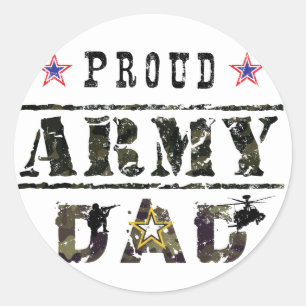 Sticker Rond Fier papa de l'armée