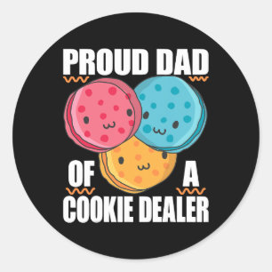 Sticker Rond Fier papa d'un revendeur de biscuits pour les fill