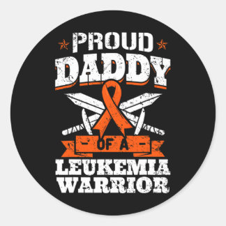 Sticker Rond Fier Papa D'Une Leucémie Guerrier Papa Sensibilisa