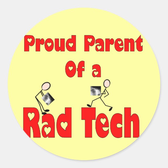 Sticker Rond Fier parent d'une TECH RAD (Devant)