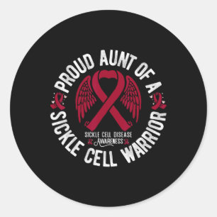 Sticker Rond Fier Tante D'Une Guerrière De Cellule De Faucille