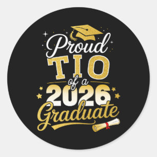 Sticker Rond Fier Tio D'un Diplômé De La Promotion 2026 Senior