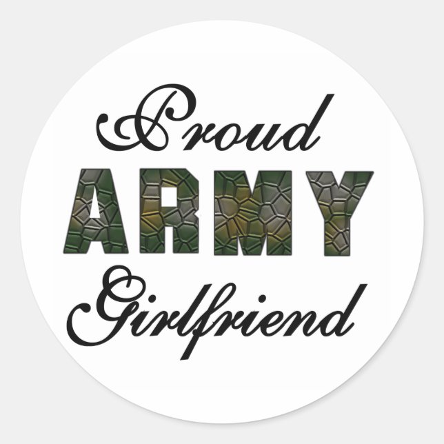 Sticker Rond Fière amie de l'armée (Devant)
