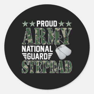 Sticker Rond Fière armée Garde nationale Stepdad Famille milita