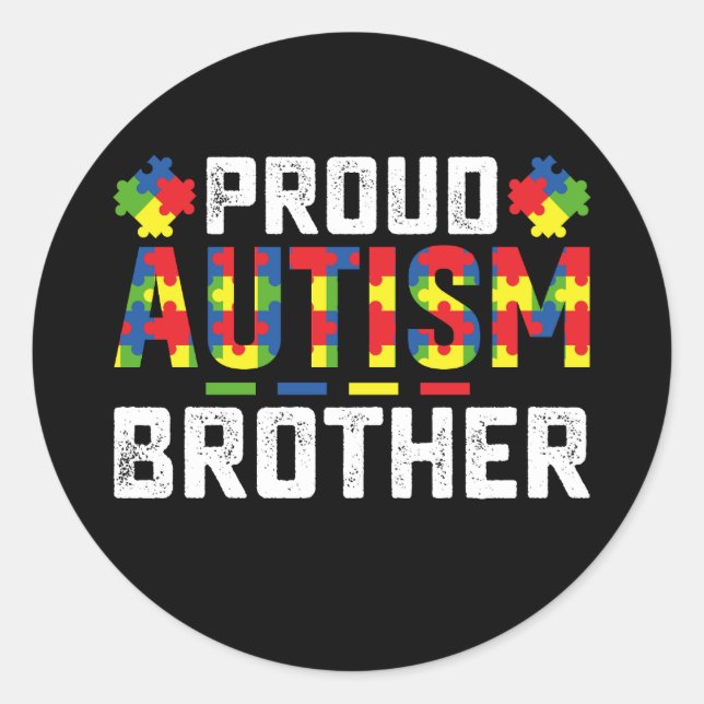 Sticker Rond Fière Autisme Fraternité Sensibilisation Famille A (Devant)