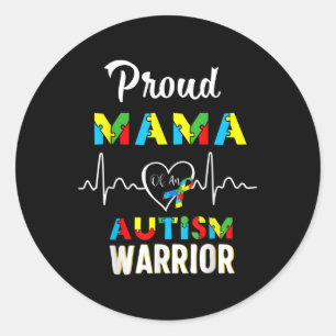 Sticker Rond Fière autisme Mama Sensibilisation sur l'autisme g