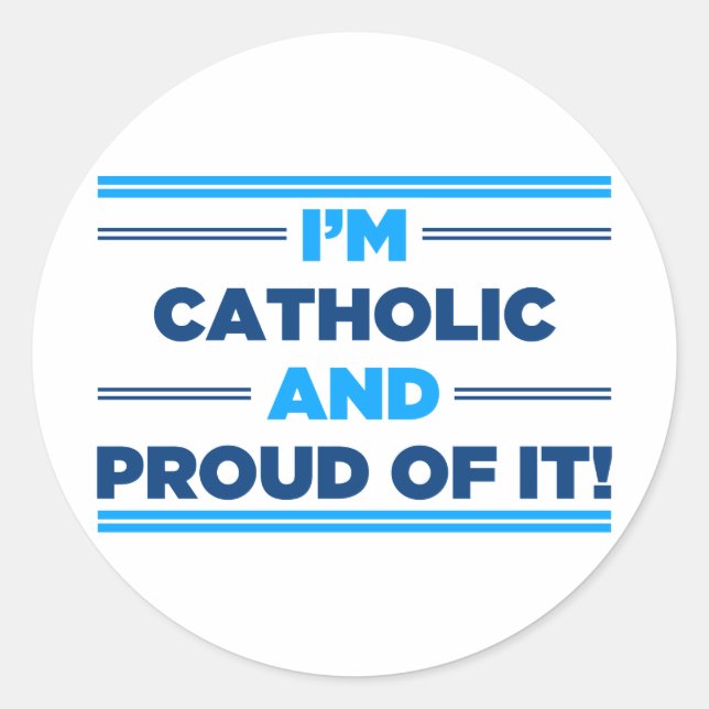 Sticker Rond Fière catholique (Devant)