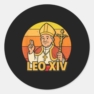 Sticker Rond Fière Catholique Leo Xiv Nouvelle Foi Spirituelle
