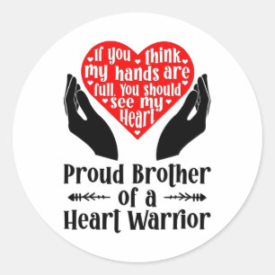 Sticker Rond Fière Chd Warrior Frère Maladie cardiaque congénit