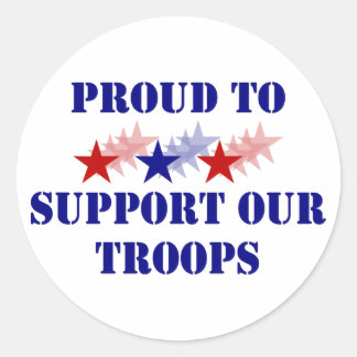 Sticker Rond Fière De Soutenir Nos Troupes