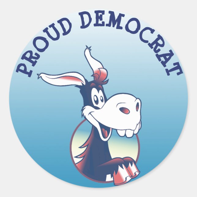 Sticker Rond Fière Démocrate Parti politique Donkey (Devant)