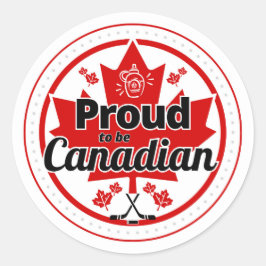 Sticker Rond Fière d'être canadienne