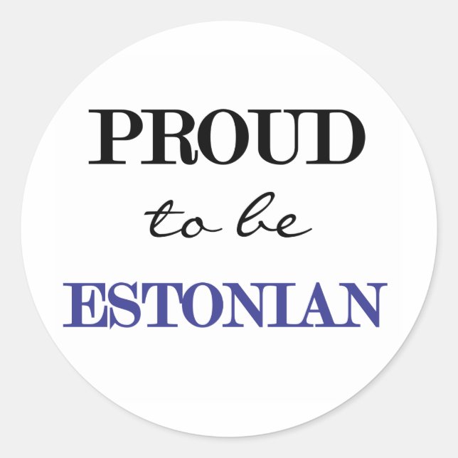 Sticker Rond Fière D'Être Estonienne (Devant)
